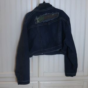 Ashley Stewart Distressed Jean Jacket Plus Size 20
